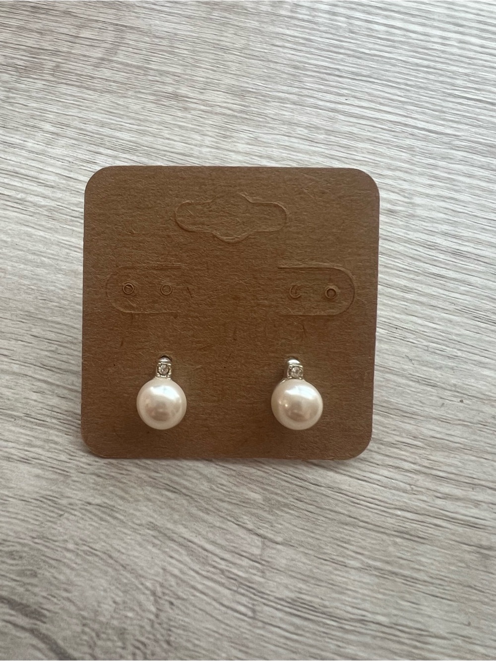 Vintage RMN White faux Pearl Drop Earrings with Silver Accent